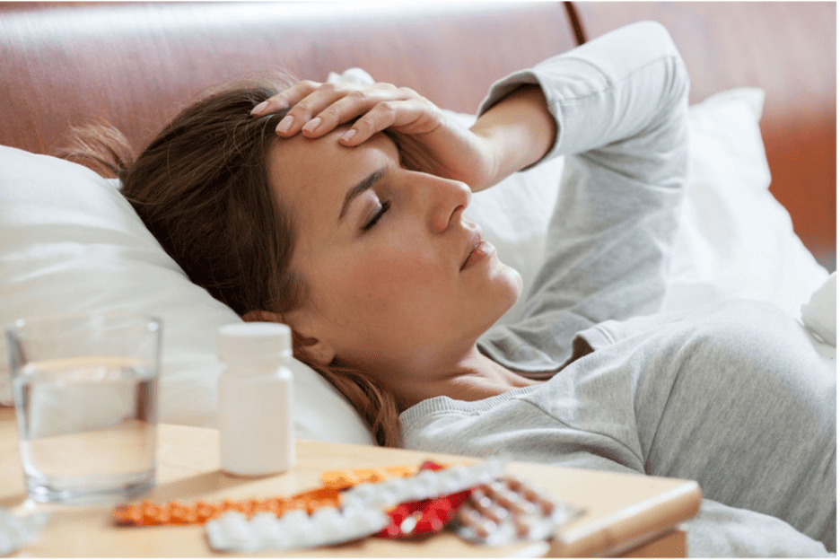 A person lying in bed with her eyes closed AI-generated content may be incorrect (1)